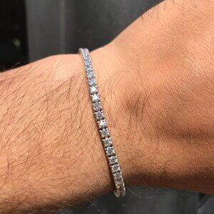 BIG SALE! 4mm Moissanite Tennis Bracelet S925 SILVER GRA Cert Pass Tester